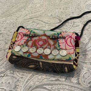 Mixed media shoulder bag from India